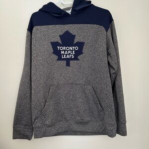 Toronto Maple Leafs NHL Hoodie Gray Blue Pullover Sweatshirt | M
